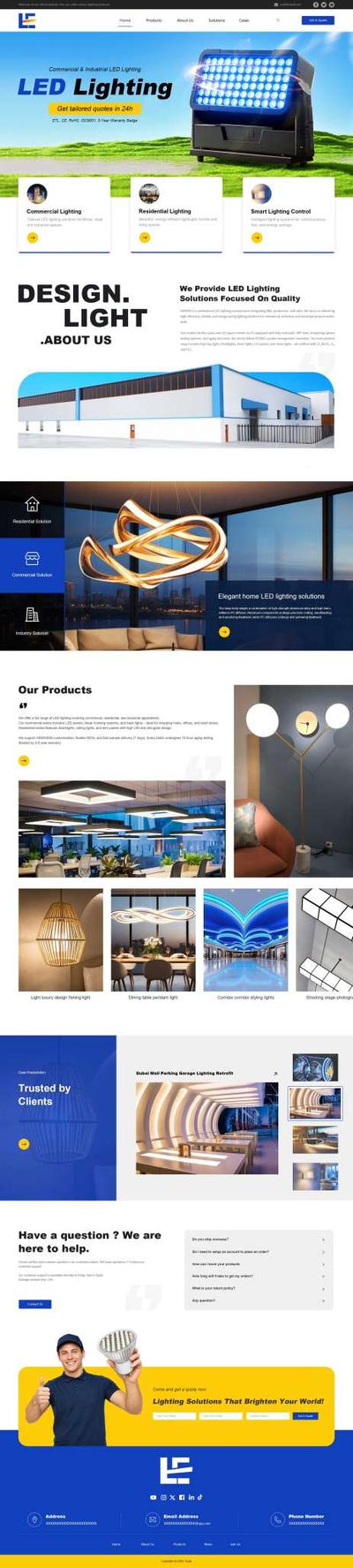 B2B-清新外贸led灯具网站模板